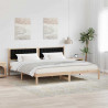 Ramka łóżka Czarny 200 x 200 cm Lite drewno sosnowe