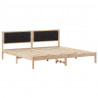 Ramka łóżka Czarny 200 x 200 cm Lite drewno sosnowe