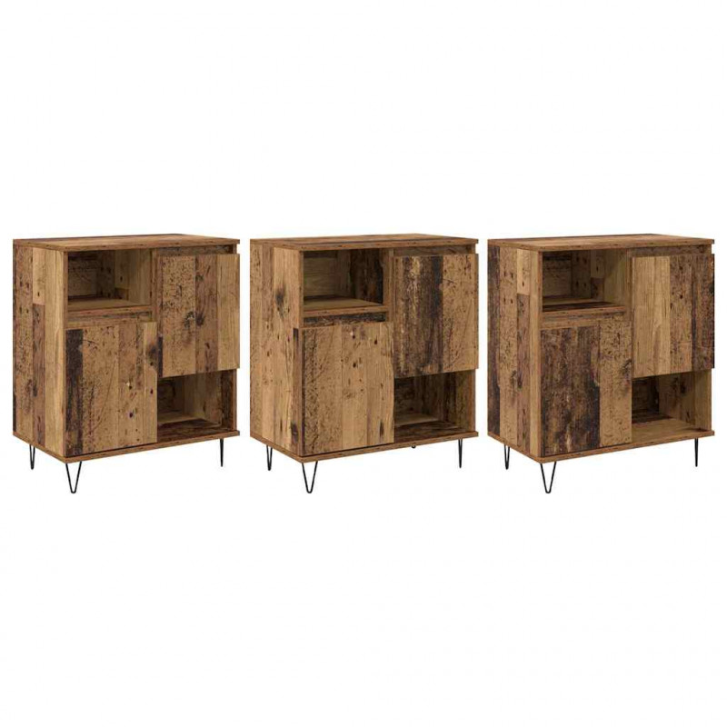 Bufet 3 pcs Stare drewno 60 x 35 x 70 cm