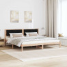 Ramka łóżka Czarny 200 x 200 cm Lite drewno sosnowe
