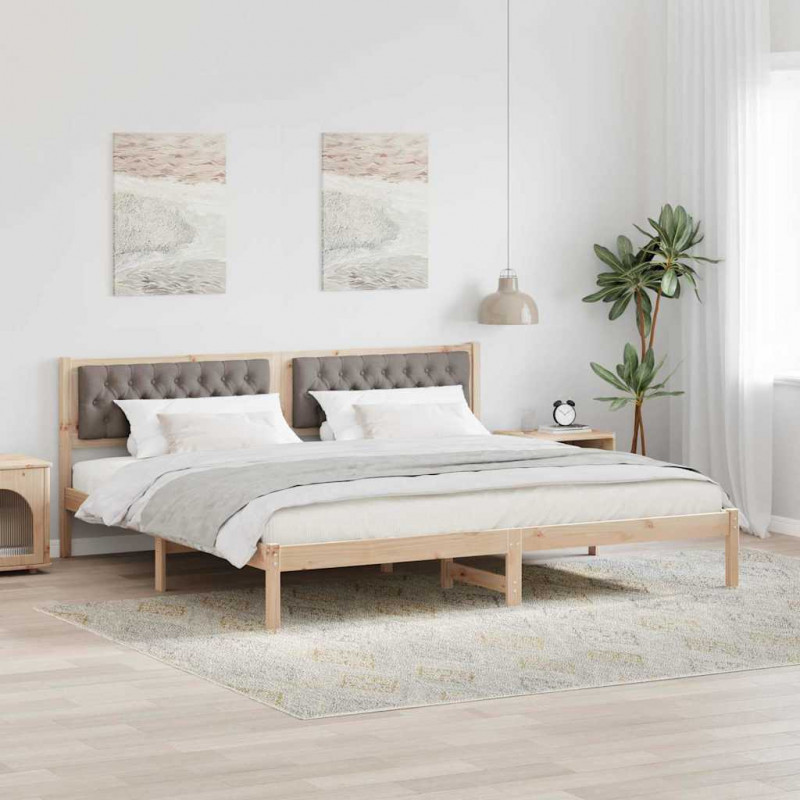 Ramka łóżka Ciemnoszary 200 x 200 cm Lite drewno sosnowe