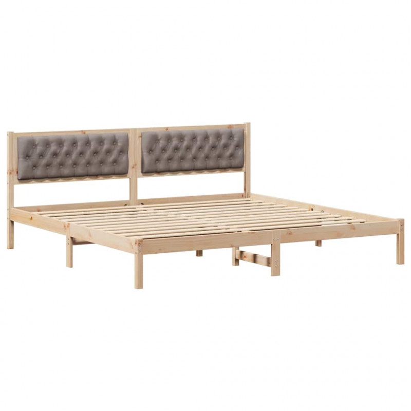 Ramka łóżka Ciemnoszary 200 x 200 cm Lite drewno sosnowe