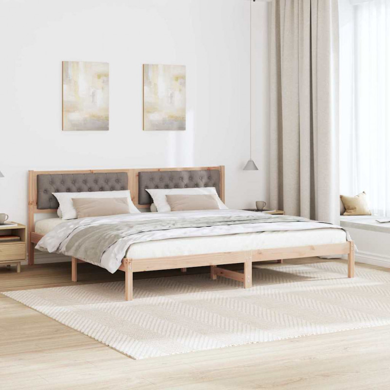 Ramka łóżka Ciemnoszary 200 x 200 cm Lite drewno sosnowe