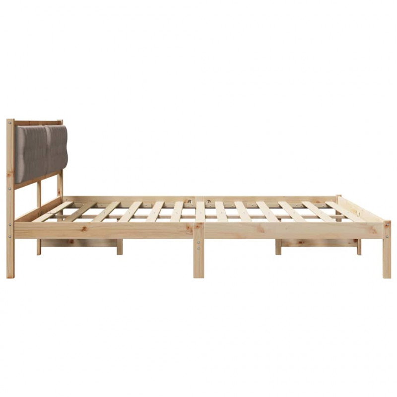 Ramka łóżka Ciemnoszary 200 x 200 cm Lite drewno sosnowe