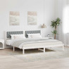 Ramka łóżka Jasnoszary 200 x 200 cm Lite drewno sosnowe