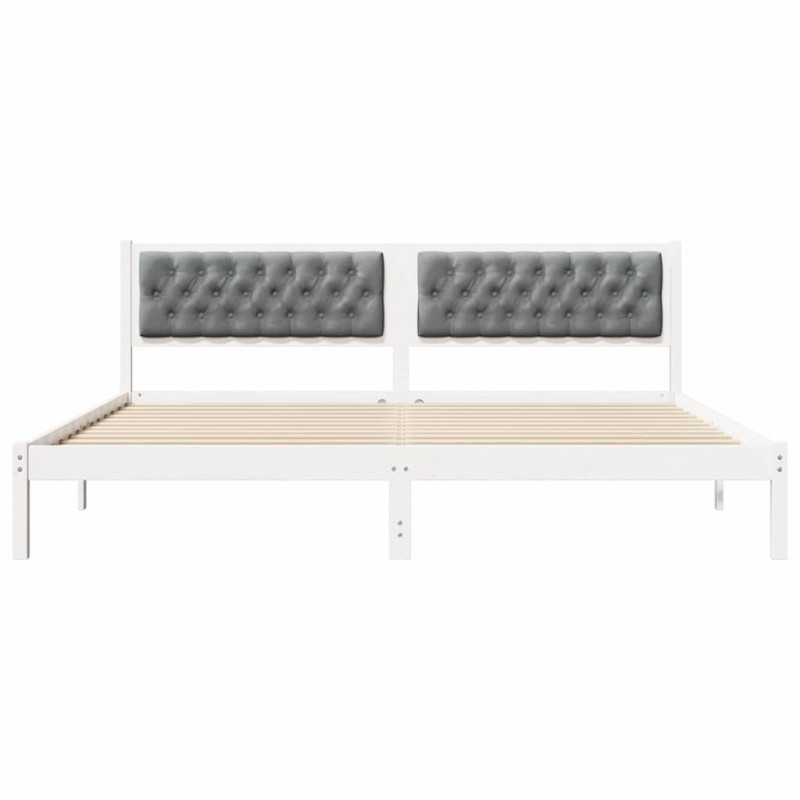 Ramka łóżka Jasnoszary 200 x 200 cm Lite drewno sosnowe