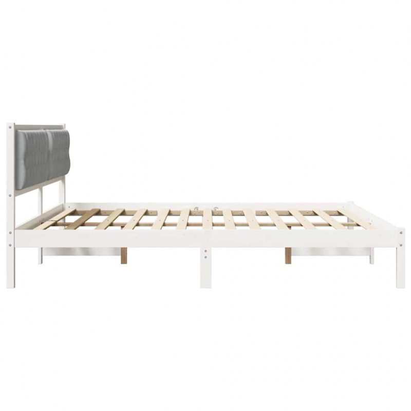 Ramka łóżka Jasnoszary 200 x 200 cm Lite drewno sosnowe