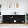 Bufet 3 pcs Czarny Dąb 60 x 35 x 70 cm