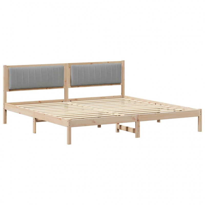 Ramka łóżka Jasnoszary 200 x 200 cm Lite drewno sosnowe