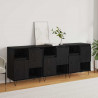 Bufet 3 pcs Czarny Dąb 60 x 35 x 70 cm