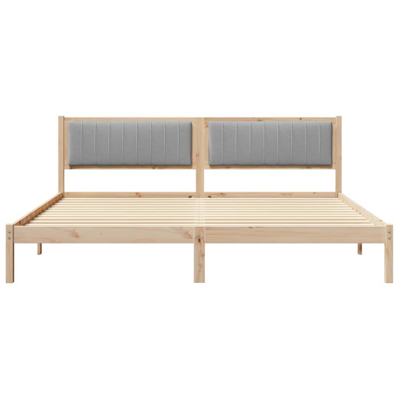 Ramka łóżka Jasnoszary 200 x 200 cm Lite drewno sosnowe