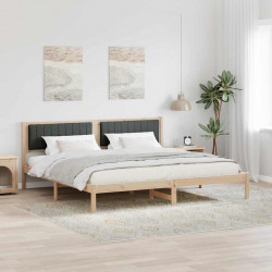 Ramka łóżka Ciemnoszary 200 x 200 cm Lite drewno sosnowe