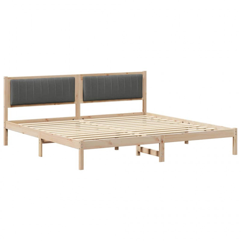 Ramka łóżka Ciemnoszary 200 x 200 cm Lite drewno sosnowe