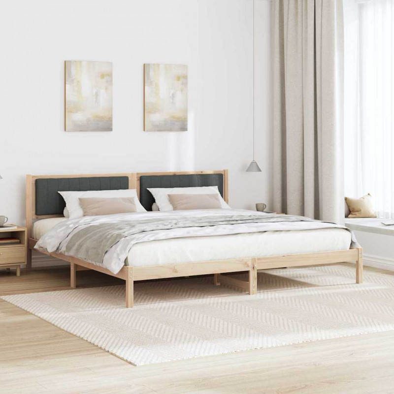 Ramka łóżka Ciemnoszary 200 x 200 cm Lite drewno sosnowe