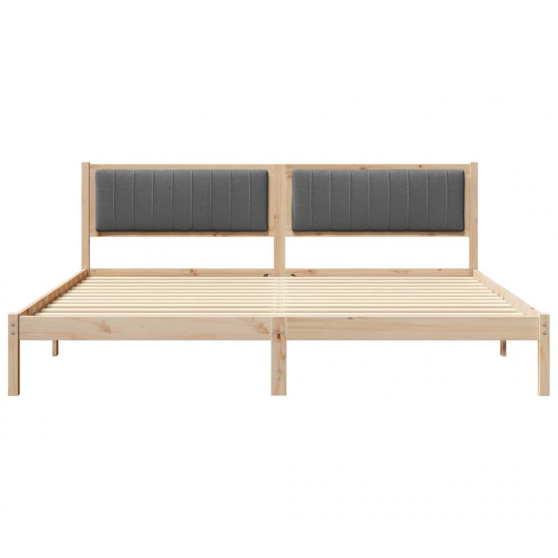 Ramka łóżka Ciemnoszary 200 x 200 cm Lite drewno sosnowe