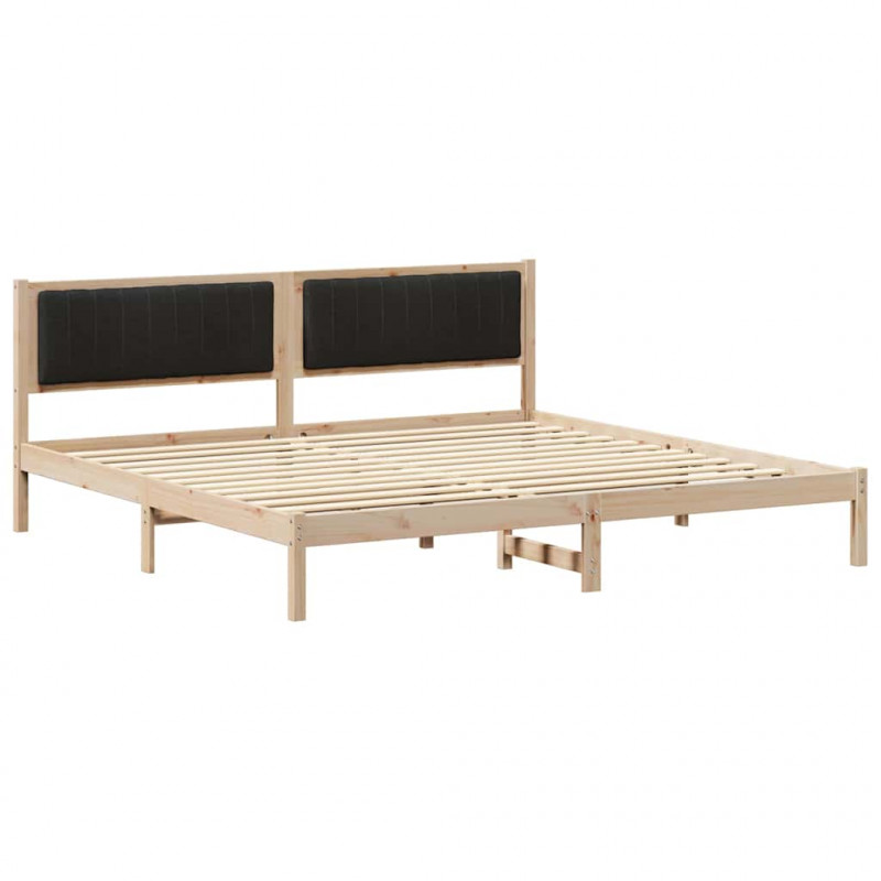 Ramka łóżka Czarny 200 x 200 cm Lite drewno sosnowe