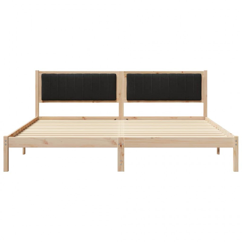 Ramka łóżka Czarny 200 x 200 cm Lite drewno sosnowe