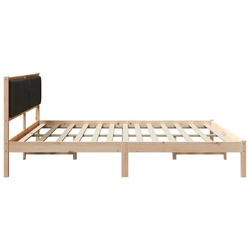 Ramka łóżka Czarny 200 x 200 cm Lite drewno sosnowe