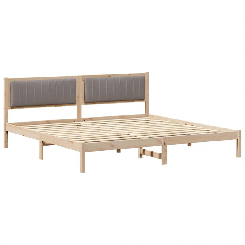 Ramka łóżka Ciemnoszary 200 x 200 cm Lite drewno sosnowe
