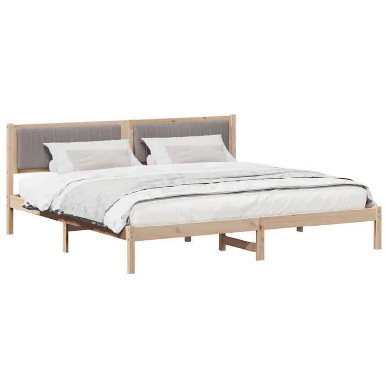 Ramka łóżka Ciemnoszary 200 x 200 cm Lite drewno sosnowe