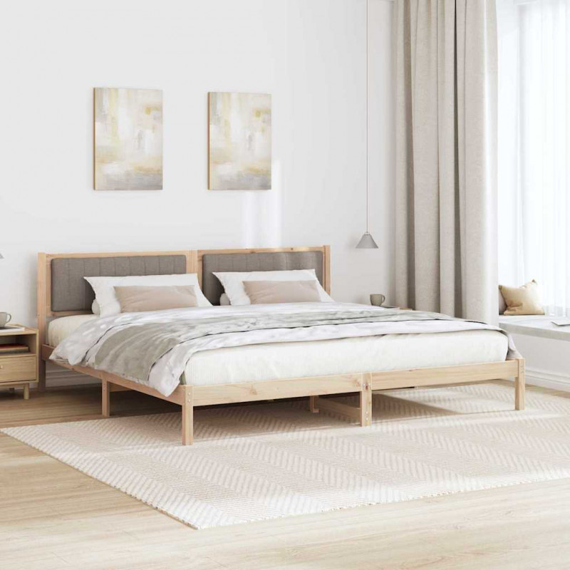 Ramka łóżka Ciemnoszary 200 x 200 cm Lite drewno sosnowe