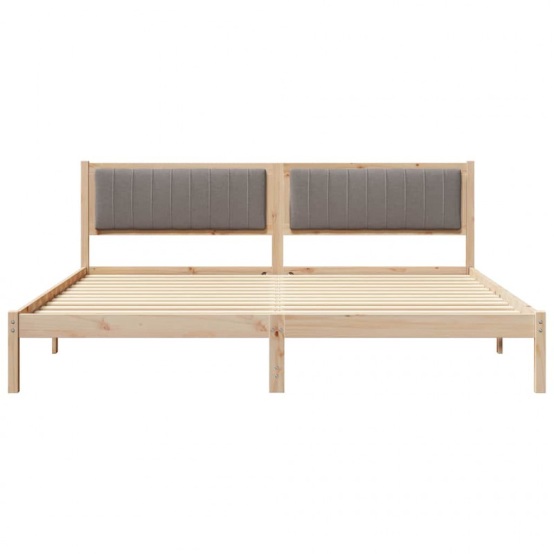 Ramka łóżka Ciemnoszary 200 x 200 cm Lite drewno sosnowe