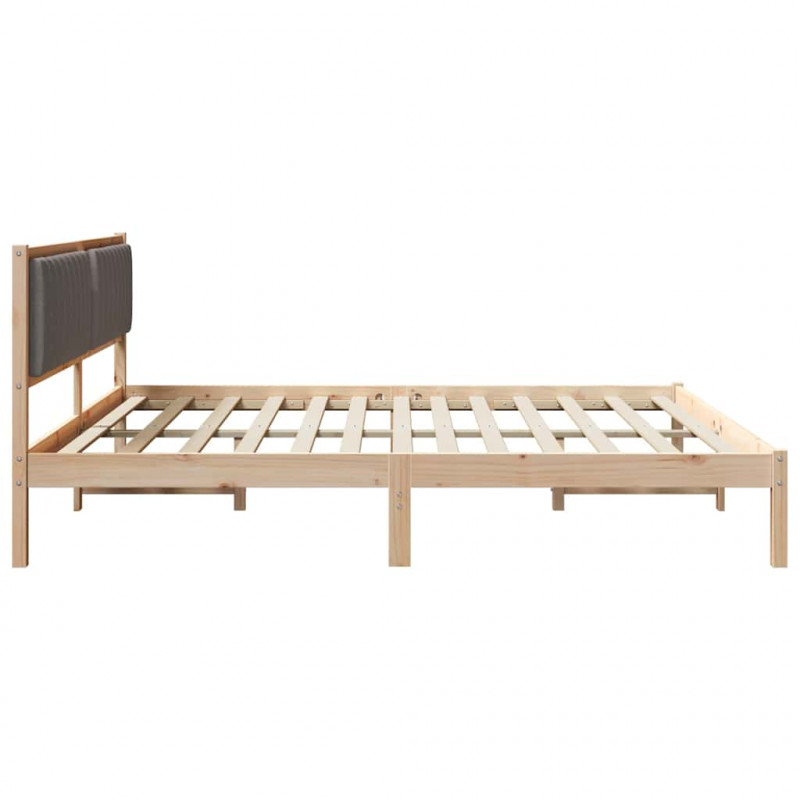 Ramka łóżka Ciemnoszary 200 x 200 cm Lite drewno sosnowe