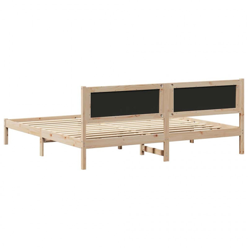 Ramka łóżka Ciemnoszary 200 x 200 cm Lite drewno sosnowe