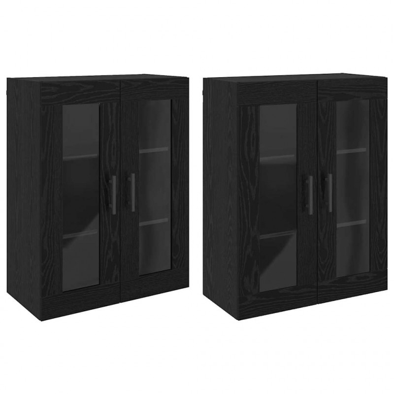 Szafki montowane na ścianie 2 pcs Czarny dąb 69,5 x 34 x 90 cm