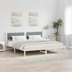 Ramka łóżka Jasnoszary 200 x 200 cm Lite drewno sosnowe