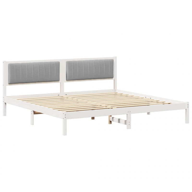 Ramka łóżka Jasnoszary 200 x 200 cm Lite drewno sosnowe