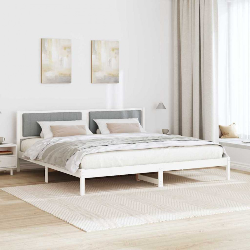 Ramka łóżka Jasnoszary 200 x 200 cm Lite drewno sosnowe