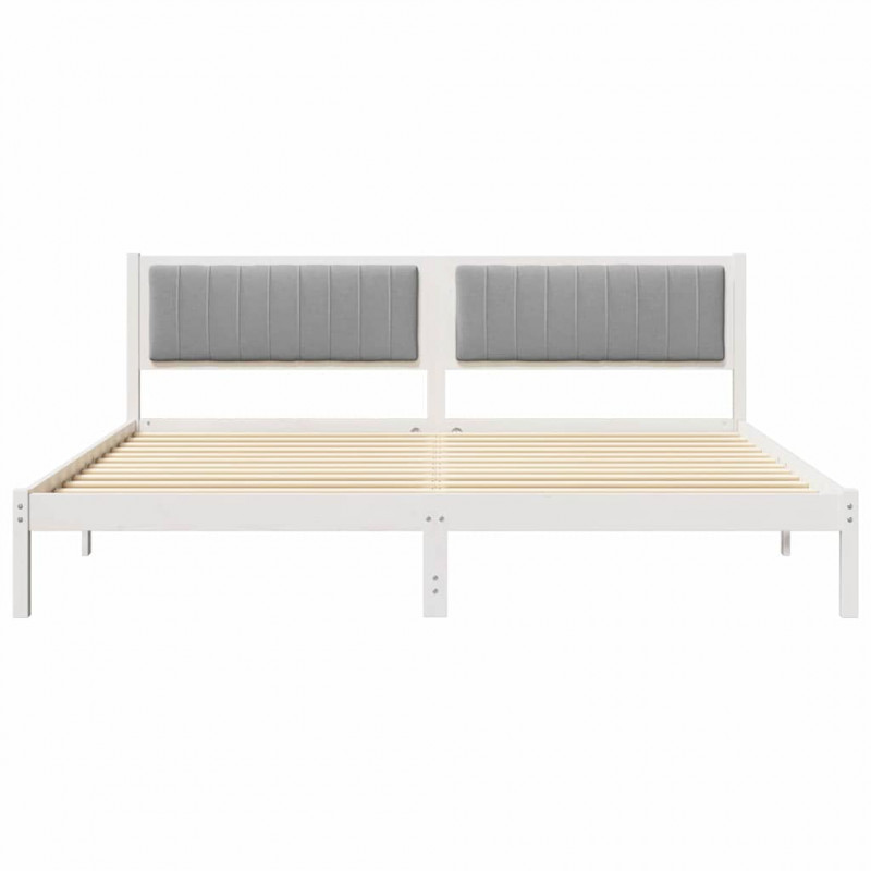 Ramka łóżka Jasnoszary 200 x 200 cm Lite drewno sosnowe