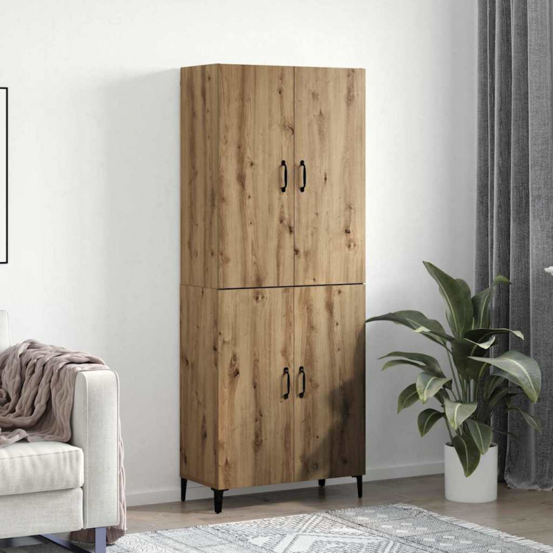 Highboard 2 pcs Dąb rzemieślniczy Materiał drewnopochodny