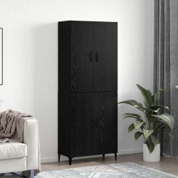 Highboard 2 pcs Czarny Dąb Materiał drewnopochodny