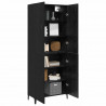 Highboard 2 pcs Czarny Dąb Materiał drewnopochodny