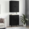 Highboard 2 pcs Czarny Dąb Materiał drewnopochodny