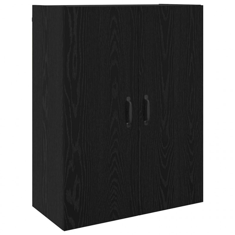 Highboard 2 pcs Czarny Dąb Materiał drewnopochodny