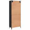Highboard 2 pcs Czarny Dąb Materiał drewnopochodny
