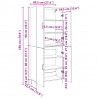 Highboard 2 pcs Czarny Dąb Materiał drewnopochodny
