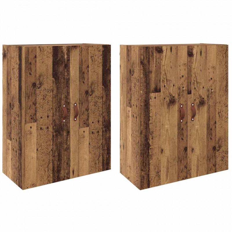 Szafka ścienna 2 pcs Stare drewno 69,5 x 34 x 90 cm