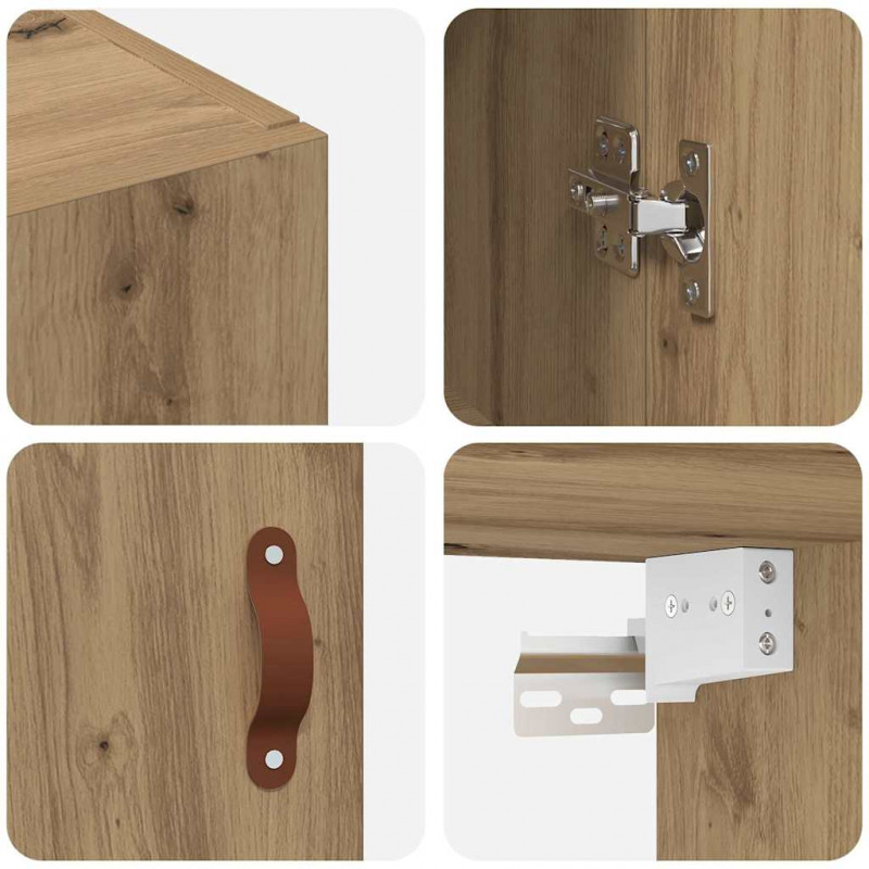 Szafka ścienna 2 pcs Dąb rzemieślniczy 69,5 x 34 x 90 cm