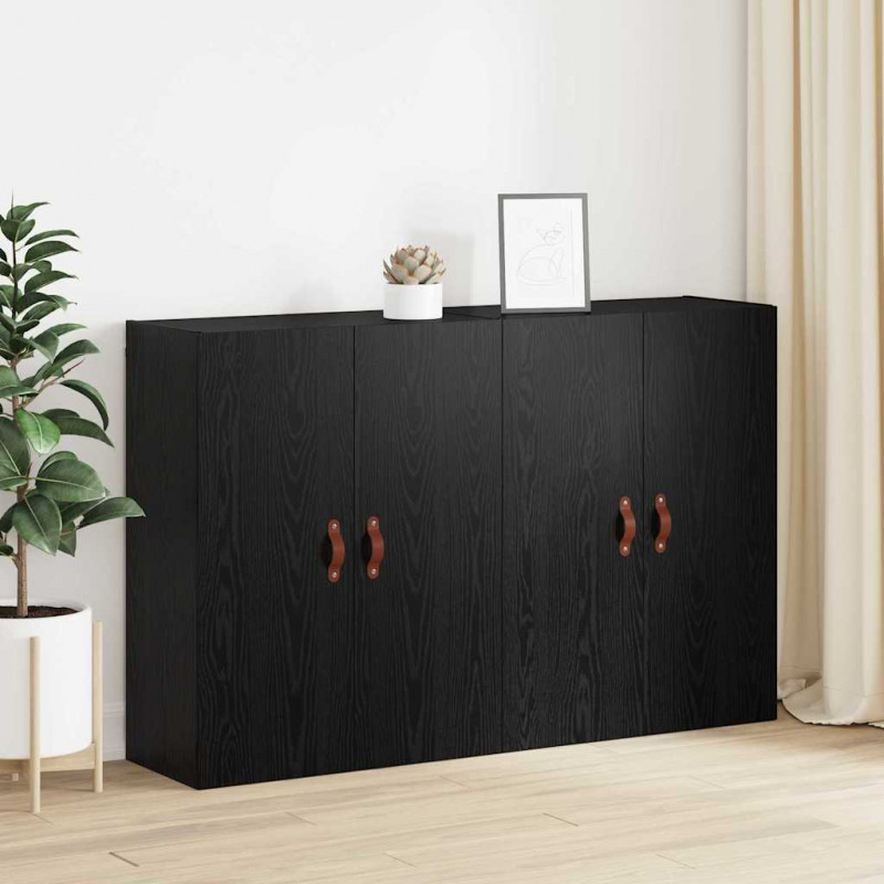 Szafka ścienna 2 pcs Czarny Dąb 69,5 x 34 x 90 cm