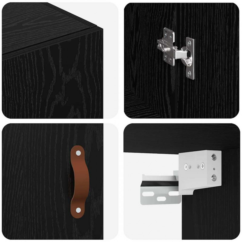 Szafka ścienna 2 pcs Czarny Dąb 69,5 x 34 x 90 cm