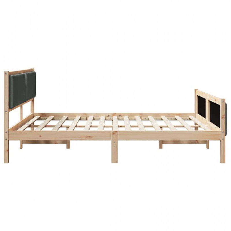 Ramka łóżka Z zagłówkiem Ciemnoszary 180 x 200 cm tkanina