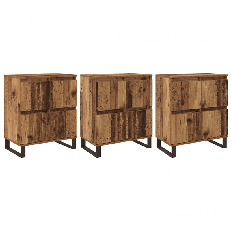 Bufet 3 pcs Stare drewno 60 x 35 x 70 cm