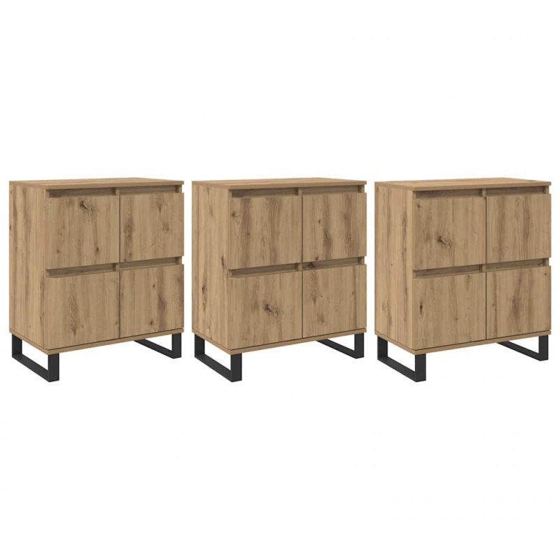 Bufet 3 pcs Dąb rzemieślniczy 60 x 35 x 70 cm