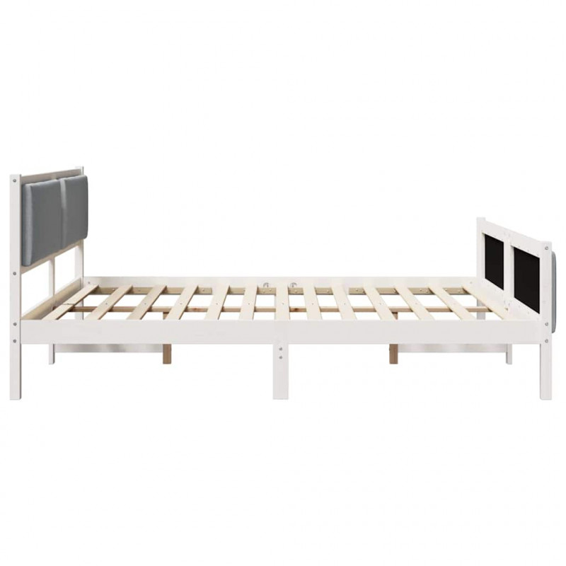 Ramka łóżka Z zagłówkiem Jasnoszary 180 x 200 cm tkanina