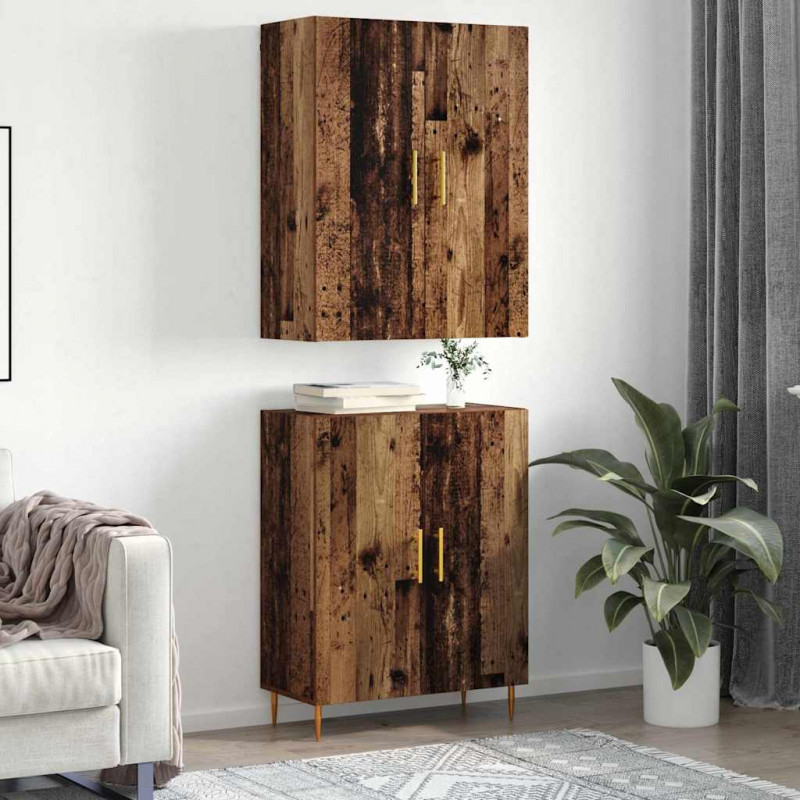 Highboard Montowane na ścianie Stare drewno 69,5 x 34 x 180 cm