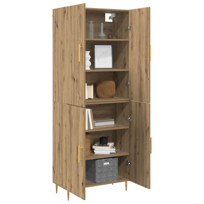 Highboard Montowane na ścianie dąb artisan 69,5 x 34 x 180 cm